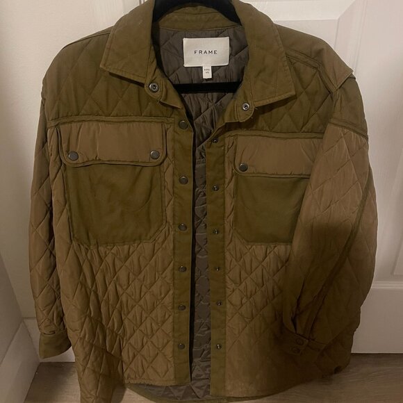 Frame Army Green Oxford Jacket - Picture 1 of 3